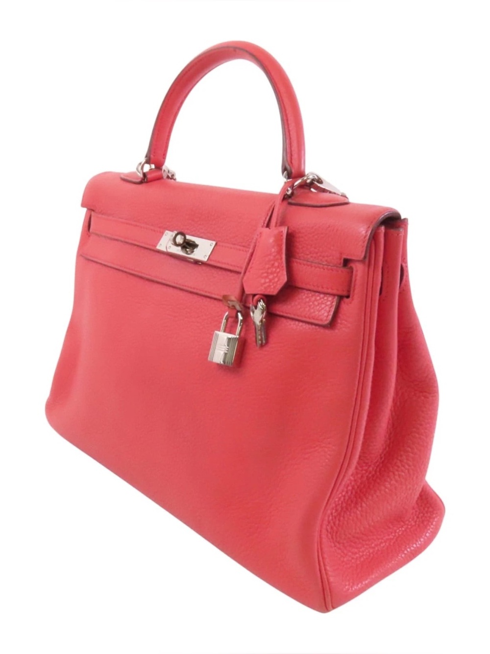 Authentic HERMES KELLY 35 pink clemence leather with strap - Picture 2 of 16